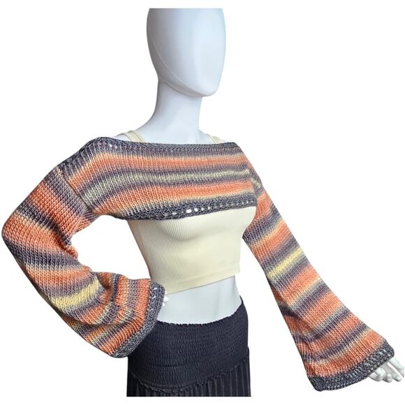 Handmade Crochet Knit Bolero Shrug – Festival Top – Fairycore Layering‎ - Picture 3 of 8